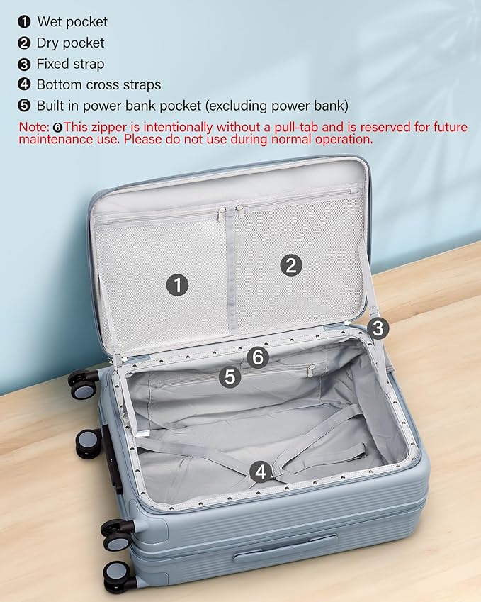 Hanke Expandable 28 Inch Luggage with Spinner Wheels Top Opening Travel Luggage Hard Shell Rolling Suitcases Large Lightweight Checked Luggage with Cup Holder(Grey)