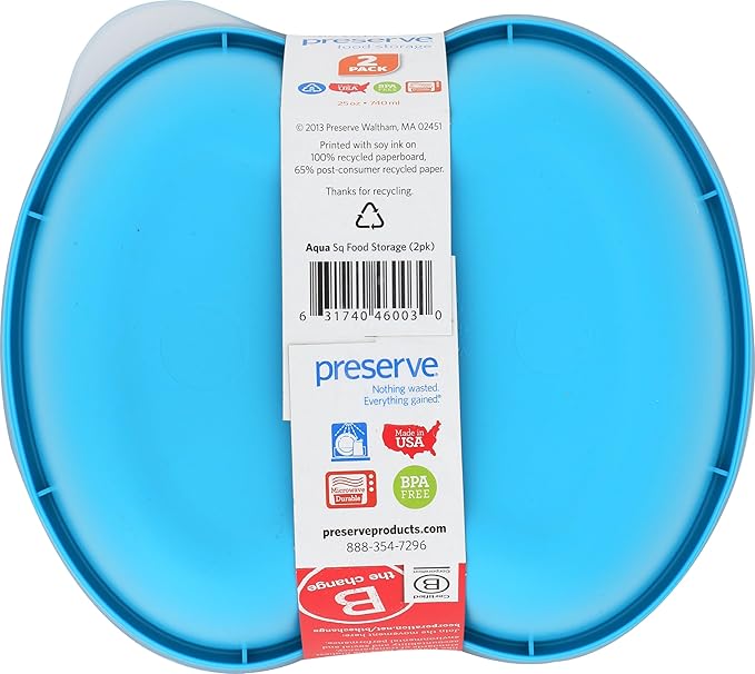 Preserve Food Storage Container, Set of 2, Aqua Blue