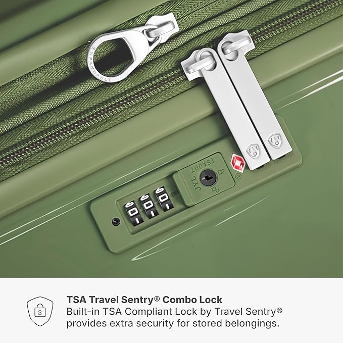 Traveler's Choice Edinburgh II Hardside Spinner Luggage, TSA Lock, Green, 2 Piece Set (21/29)