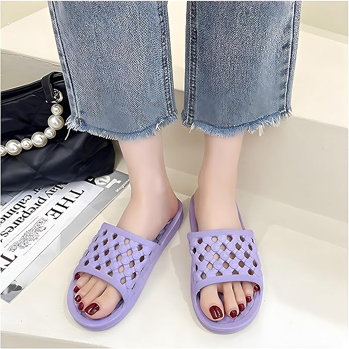 AYYDMY Shower Shoes Quick Drying Slippers for Women Men, Non Slip House Shoes Cushioned Thick Sole Bathroom Slippers Indoor Outdoor Soft Platform Sandals for Living Room College Dorm Beach SPA Gym Pool
