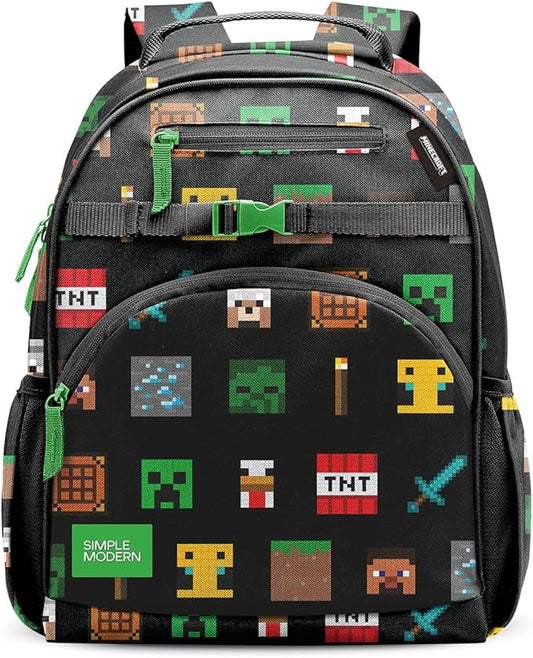 Simple Modern Medium Minecraft Toddler Backpack for School Girls and Boys | Kindergarten Elementary Kids Backpack | Fletcher Collection | Kids - 15" tall | Minecraft Mashup