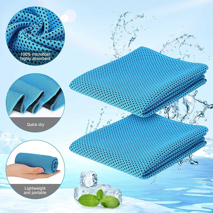 Redbaker 90 Pack Cooling Towels Bulk for Neck and Face 40" x 12" Ice Towel Multicolored Microfiber Cool Sweat Rag for Gym Workout Running Yoga Fitness Travel Outdoor Sports(Coloful)