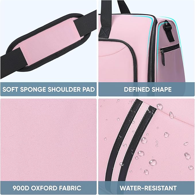 BALEINE Convertible Travel Garment Bag, Travel Suit Bag for Men, 2 in 1 Carry on Garment Bag for Hanging Clothes, Garment Duffel Bag for Travel Business (Pink)