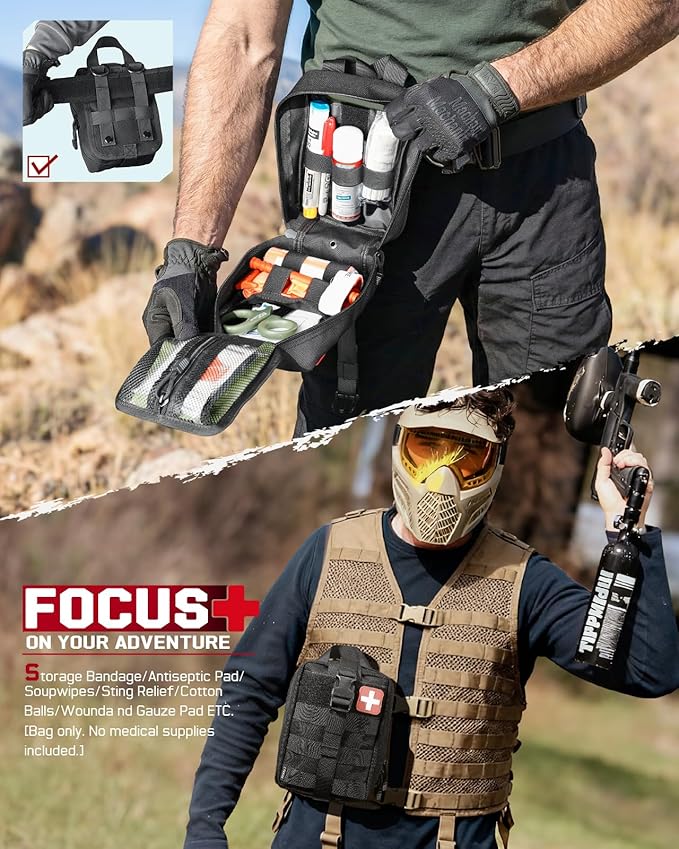 LIVANS 1000D First Aid Bag Empty Medical Ifak Pouch Molle EMT Pouches Rip-Away Tactical Military Trauma Emergency Medic Bag