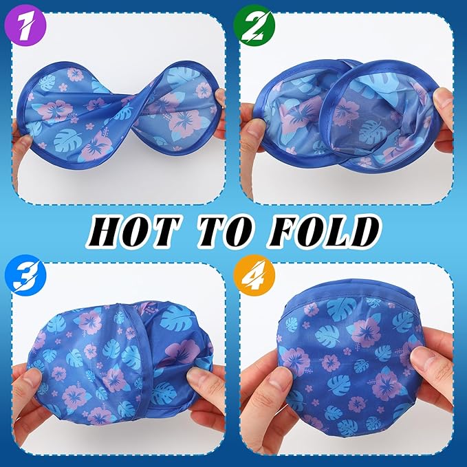 30 Pcs Hawaii Party Favors Hawaiian Foldable Flying Disc Fans with Bags Summer Beach Pool Birthday Party Favors 9.8'' DIY Cooling Fan Colorful Goody Stuffers for End of The Year Gifts from Teacher