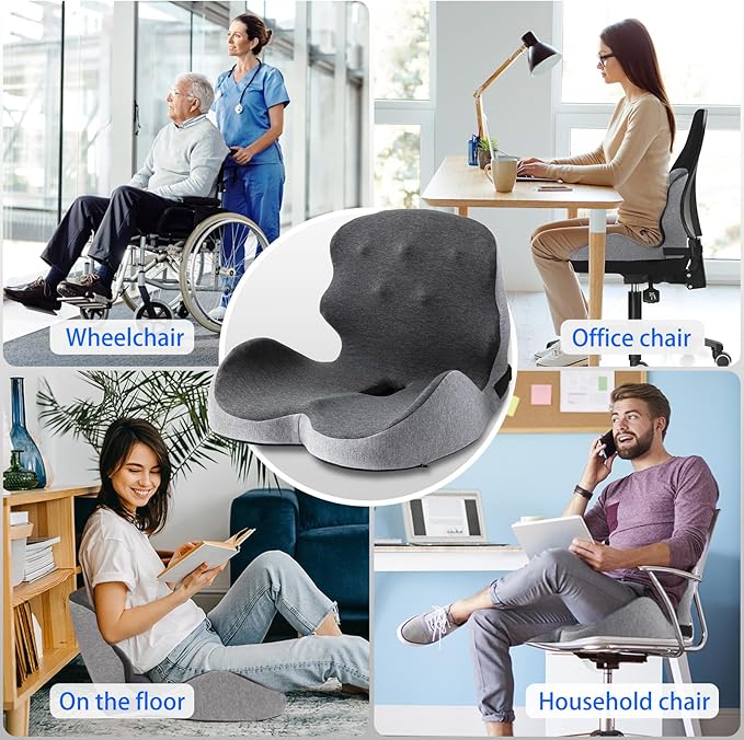 Extra Thick & Large Office Chair Cushion.3.75 lbs Back and Seat Cushion for Talbone Pain Reller.Ralsed Seat Cushion Edge and Thickened Lumbar Support,Suitable for Office and Home Seat