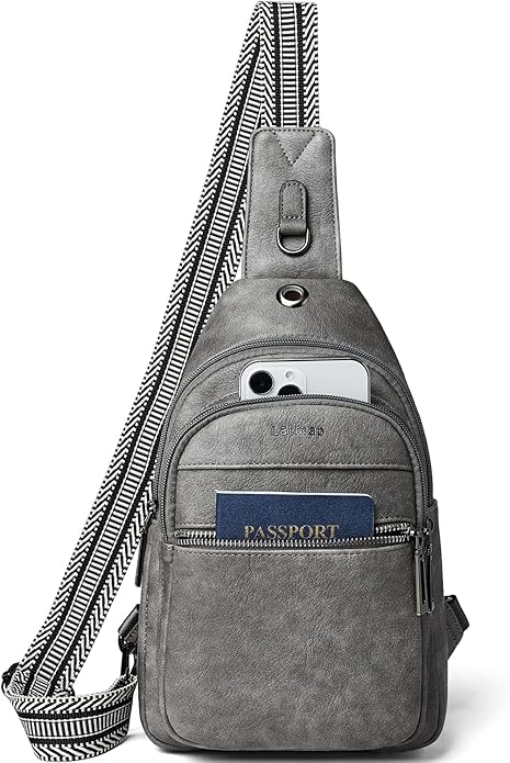 Sling Bag For Women Faux Leather Small Casual Daypack Backpack Fanny Pack Crossbody Chest Bags Purse