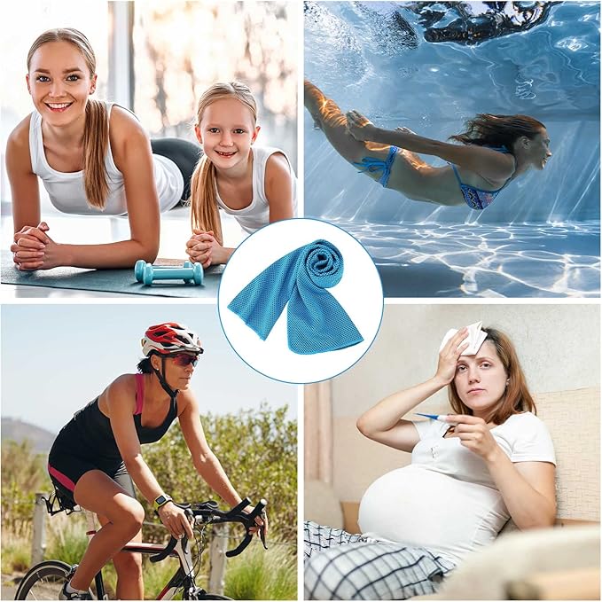 Redbaker 90 Pack Cooling Towels Bulk for Neck and Face 40" x 12" Ice Towel Multicolored Microfiber Cool Sweat Rag for Gym Workout Running Yoga Fitness Travel Outdoor Sports(Coloful)