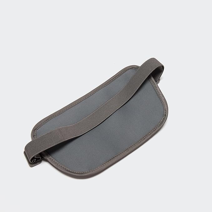 Pander RFID Blocking Travel Money Belt – Hidden Waist Pouch for Passport, Cash, Cards, Slim Belt Bag for Men and Women, Dim Grey