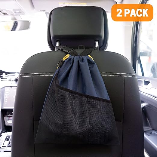 GNEGNI 2PCS Car Garbage Can, Hanging Car Trash Bag with Waterproof Leakproof Lining