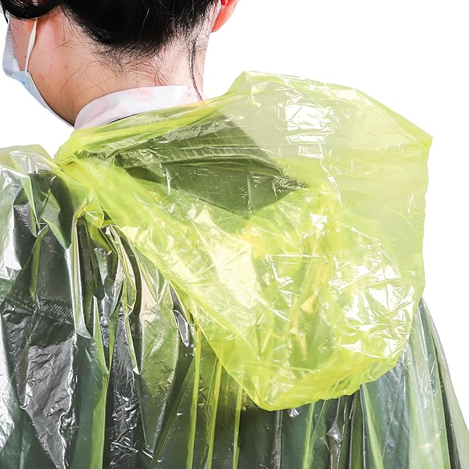 20 Pack Disposable Rain Ponchos for Adults, Clear Plastic Emergency Raincoats with Hood, Individually Wrapped Bulk Rain Ponchos Waterproof Family Pack Camping