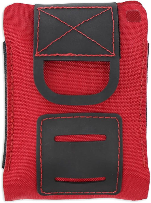 Lightning X LXPBW Wallet Trauma Pouch – Slim EDC Pocket Pouch for Bleeding Control IFAK - RED (Empty, Pouch Only)