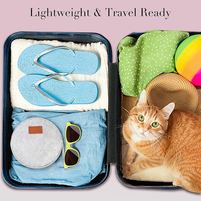FASCINATE 30X/1X Lighted Magnifying Mirror, Rechargeable Double Sided Travel Makeup Mirror with 3 Color Lighting, Adjustable Stand, Portable Vanity Mirror, Includes Hair Clip