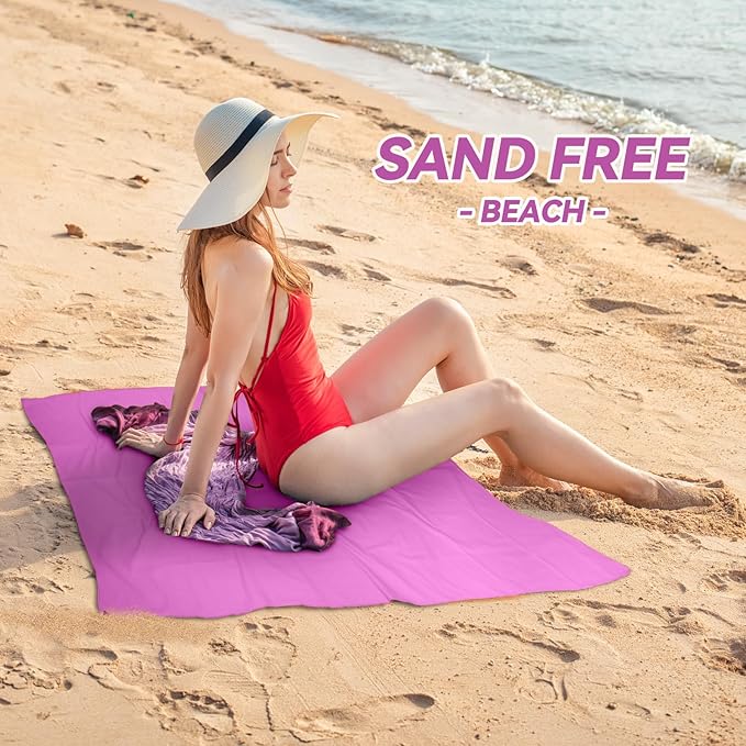Microfiber Towel for Travel, Camping, Hiking, Backpacking, Shower – Quick Dry, Ultra Compact, Lightweight & Super Absorbent(Purple,51x27 in)