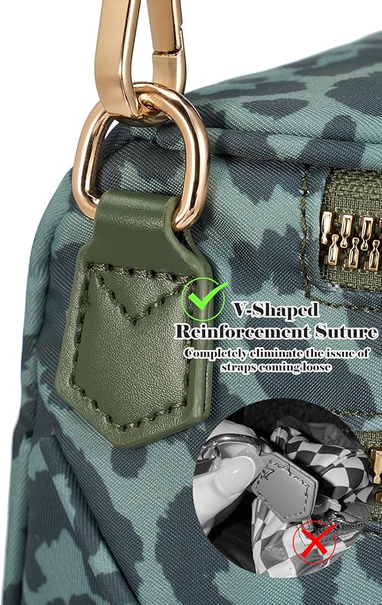 Pure Colour Crossbody Bag Bum Bag for Women,Spacious Purse Fanny Packs Belt Bag,Oversized Bum Bag (Bean Green Leopard Print Bum Bag)