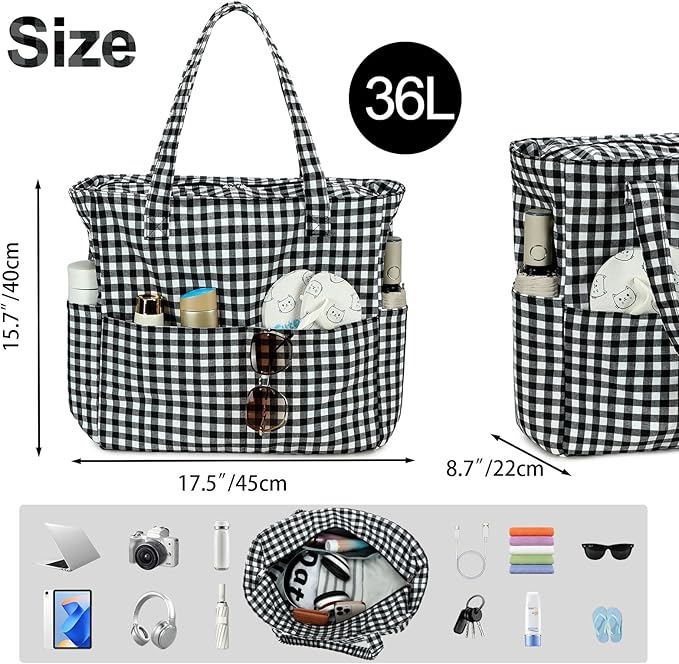 Bluboon Beach Bags for Women, Large Waterproof Tote Bag With Wet Compartment for Pool Weekender Travel Gym