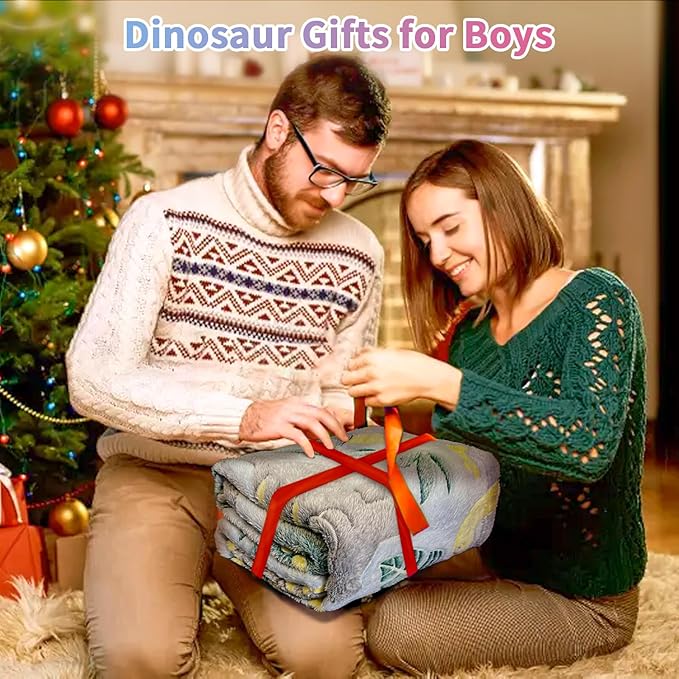 Dinosaur Glow in the Dark Blanket for Boys & Toddlers, 50"x 60" Soft Fleece Throw
