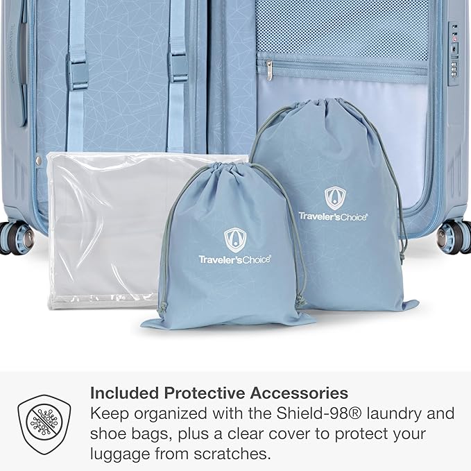 Traveler's Choice Ultimax II Polycarbonate Hardside Luggage with Spinner Wheels, Teal, 29-Inch Large Luggage
