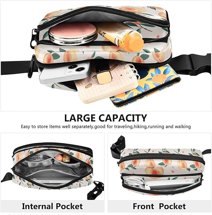 Peach Fanny Pack for Women Men Water Resistant Fashion Waist Packs with Adjustable Strap Belt Bag for Travel Workout Jogging Hiking 21219833