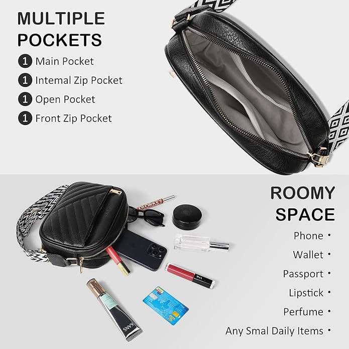 TANTOMI Small Crossbody Bags for Women, Small Purses with Card Slots Phone Purse Wide Adjustable Strap