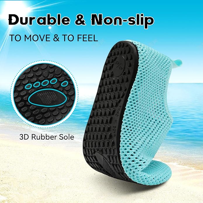 Scurtain Barefoot Water Shoes for Women Men Beach Swim Aqua Socks Summer Quick-Dry Sandals Slippers