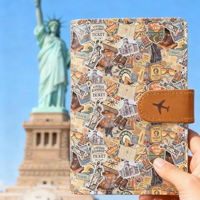 COSHAYSOO Personalized RFID Passport Holder for Travel Women Passports Cover Case Air Essentials Airplane Flight Accessories Airline Plane Flying Must Haves Christmas Gifts for Travellers