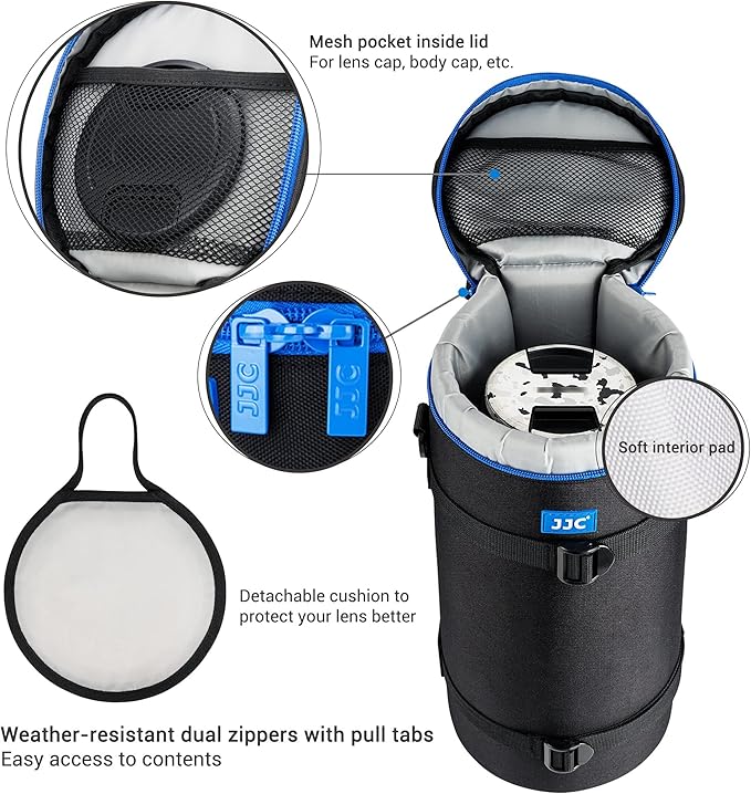 Extra Large Thick Camera Lens Case Bag for Canon RF 200-800mm F6.3-9 IS for Nikon 180-600mm/600mm F6.3 for Sony FE 200-600mm Zoom 400-800mm F6.3-8 G &Teleconverte,Fits Lenses Below 5.5x14.6"(D x L)