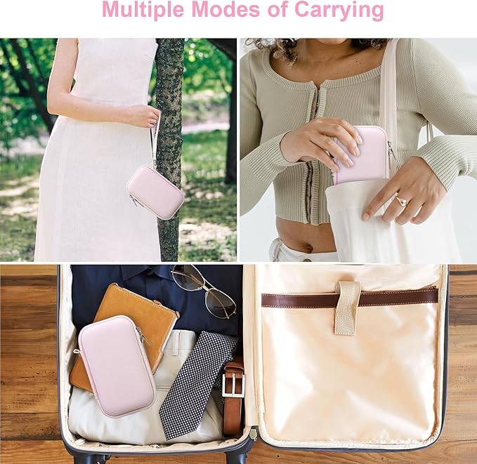 Canboc Carrying Case for PowerShot G7 X Mark III/ G7X Mark II Digital 4K Vlogging Camera, SX740 SX730 Camera Bag, Zipper Mesh Pocket fits USB Cable, Batteries, Jelly Pink