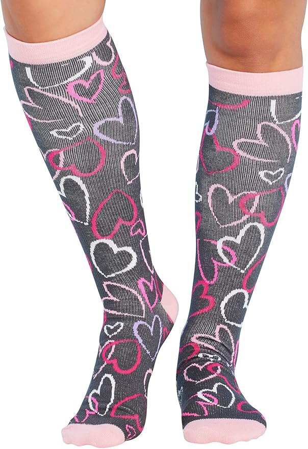 Cherokee Women's 10-15mmHg Compression Socks – Fun Print Knee Highs with Light Support, Soft Feel - PRINTSUPPORT
