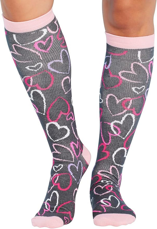 Cherokee Women's 10-15mmHg Compression Socks – Fun Print Knee Highs with Light Support, Soft Feel - PRINTSUPPORT