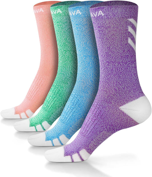 DOVAVA Dri-tech Compression Crew Socks (4/6 Pairs), Comfort Boost Circulation