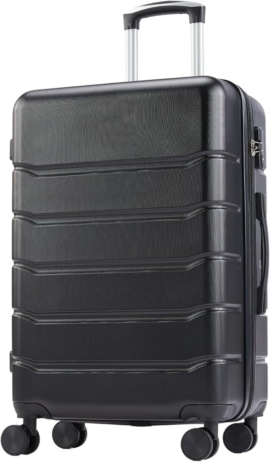 OLIXIS 29 Inch Luggage, Hardside Checked Suitcase with Spinner Wheels, Lightweight ABS Hard Shell Travel Luggage, TSA Approved Lock, Expandable Large Suitcase for Business & Travel–Black