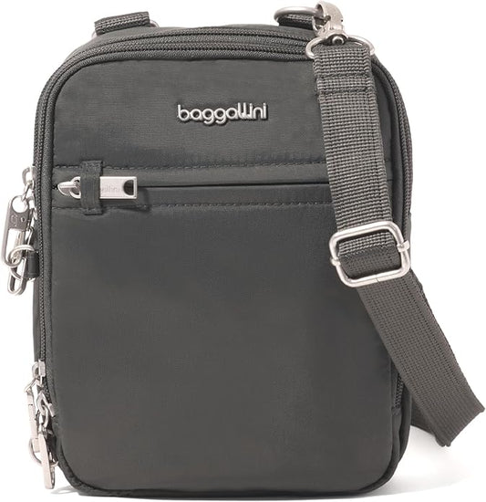 Baggallini Securtex® Anti-theft Mini Everything Crossbody Bag, 6.3"x8.25" Rfid, Locking Zippers & Cut-resistant Strap