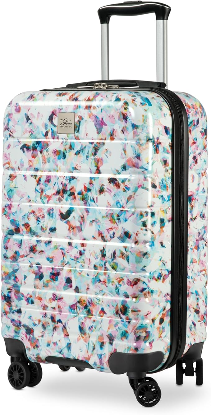 Skyway Epic 2.0 Hardside Lightweight and Durable ABS Shell Luggage, Spacious with Dual Spinning Wheels, Comfort Grip, Men and Women, Carry-on, 20-inch, Confetti