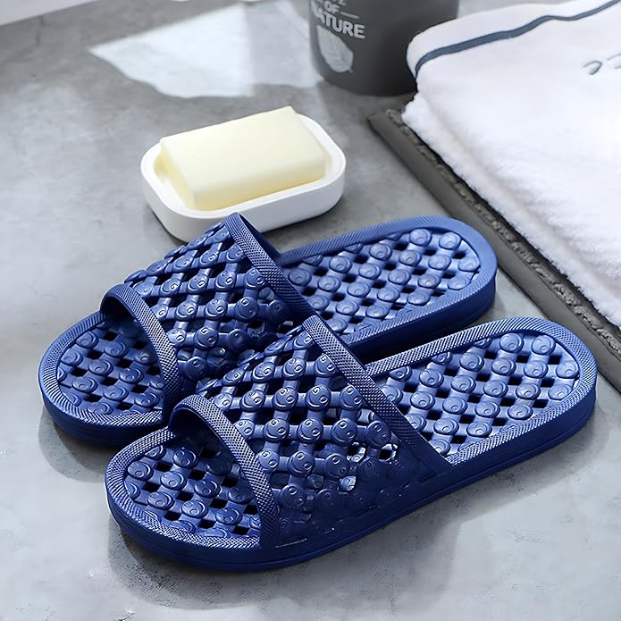 AYYDMY Shower Shoes Quick Drying Slippers for Women Men, Non Slip House Shoes Cushioned Thick Sole Bathroom Slippers Indoor Outdoor Soft Platform Sandals for Living Room College Dorm Beach SPA Gym Pool