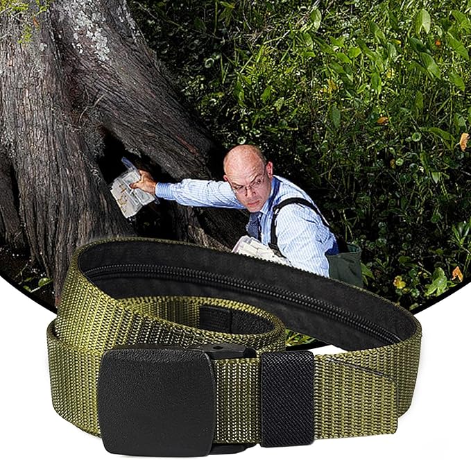 Money Waist Belt, Hidden Travel Pouch, Security Wallet with Blocking, Adjustable Strap for Documents Currency Tickets, Travel Gear, Anti Theft Belt for International Trips