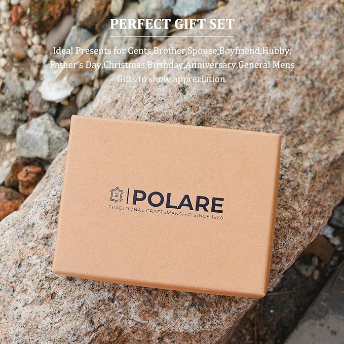 Polare Napa Leather Pilot Wallet Passport Holder RFID Blocking Tri-fold Travel Cover Document Organizer for Aviation Professionals (Coffee)