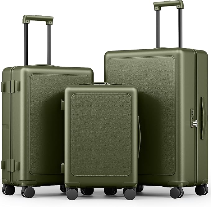 Joyway Luggage Sets 3 Piece with Spinner Wheels, Carry On Luggage 20In with ABS+PC Hardshell, Lightweight Suitcase Set with TSA Lock and Pressure-resistant Frame, 20/24/28 Inch, Green