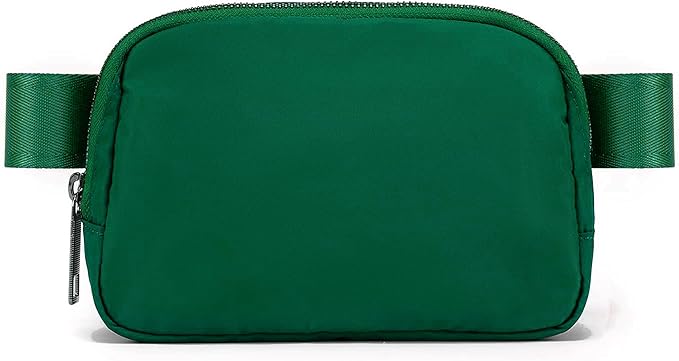 Cross Body Fanny Packs for Women Men Fashion Waist Bag Pouch Nylon Small Travel Crossbody Bags Mini Purse Everywhere Belt Bag Bum Bag for Workout Running Hiking Everglade Green
