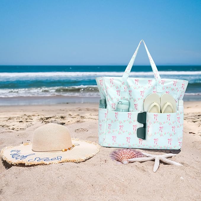 Bluboon Waterproof Beach Tote Pool Bags for Women Ladies Extra Large Carry On Bag With Wet Compartment for Weekender Travel