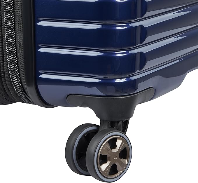 DELSEY PARIS Cruise 3.0 Hardside Expandable Luggage with Spinner Wheels, Deep Sea Navy, Checked-Medium 24 Inch