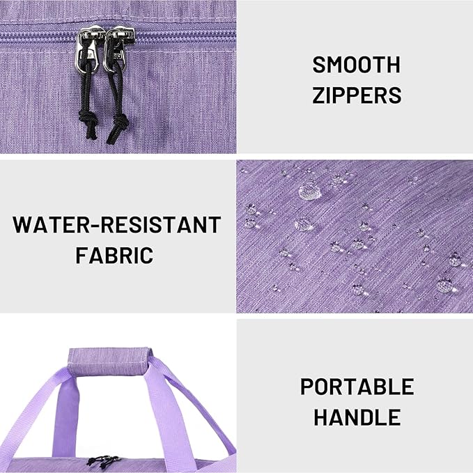 MIER Gym Bag Round Duffle Bag with Shoe Compartment & Wet Pocket, Lightweight Carry on Duffel for Men Women Workout Fitness Travel Sports, 24L, Purple