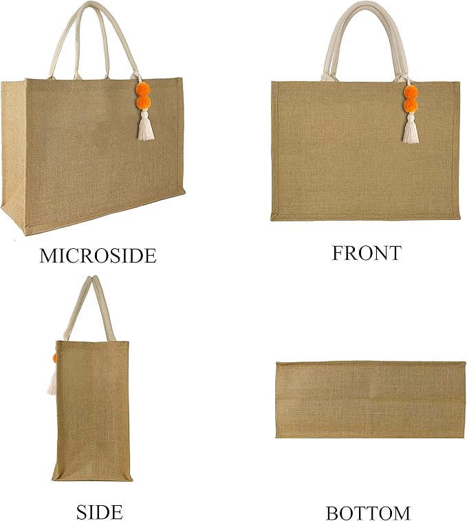Hibala Woven Large Beach Bag Straw Beach Tote Handmade Weaving Shoulder Tassel Bag Handbag