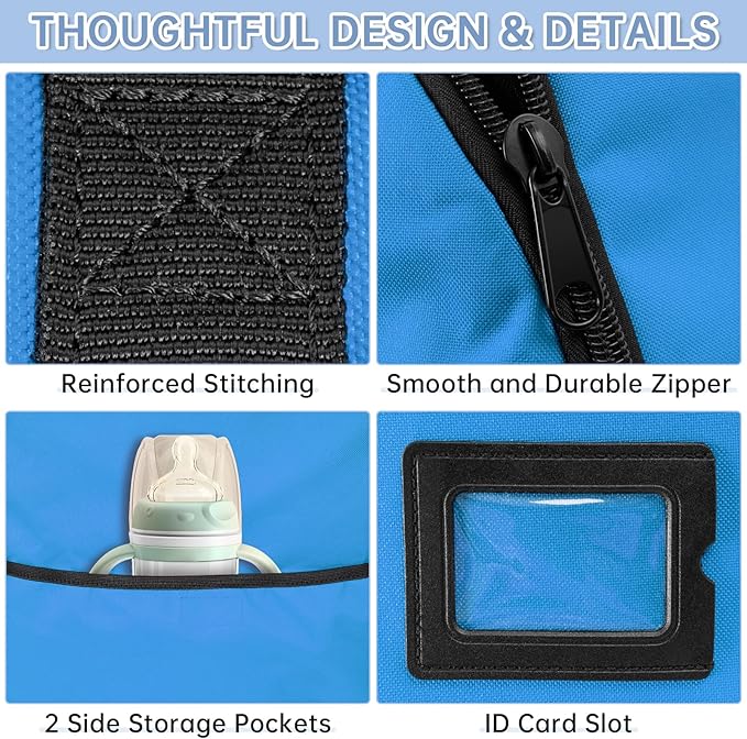 Padded Car Seat Travel Bag Compatible with Doona, Infant Car Seat Travel Bag, Foldable Car Seat Stroller Gate Check Bag for Airplane (Sky Blue)