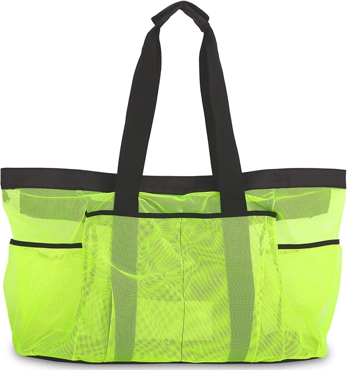 Extra Large Beach Bag Mesh Tote with Zipper and Pockets Ideal for Your Family Cruise/Beach Vacation Essentials | Extra Large, with Zipper, and Pockets