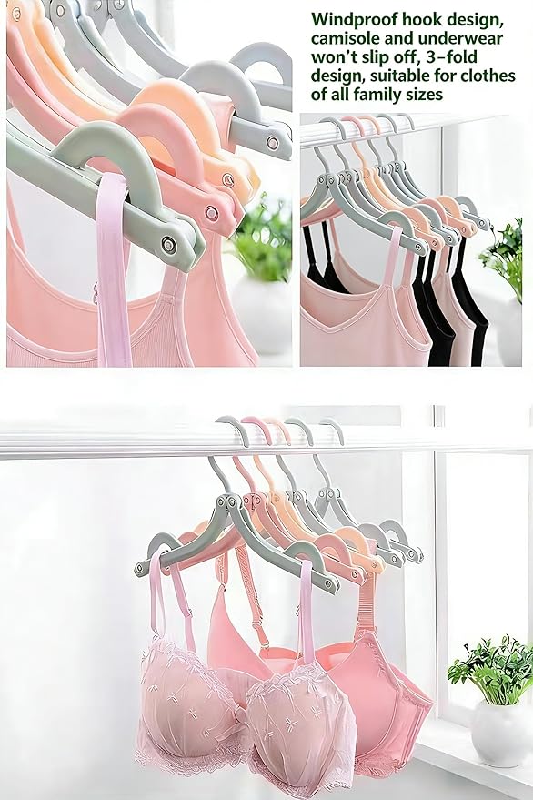 2pcs Portable Colored Folding Clothes Hangers, Portable Folding Travel Hangers, Clothes Drying Rack for Travel and Home Blue