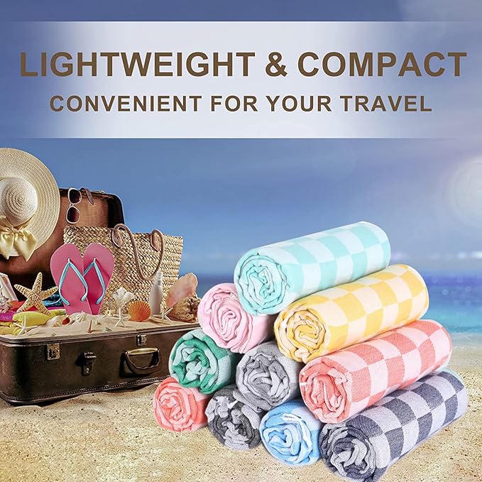 2 Packs Turkish Beach Towels Vacation Essentials Pool Towel for Women Birthday, Teacher Appreciation Thank You Gifts, Mothers Days Bridesmaid Bride Girlfriend Friendship Sister 40th Retirement Gift