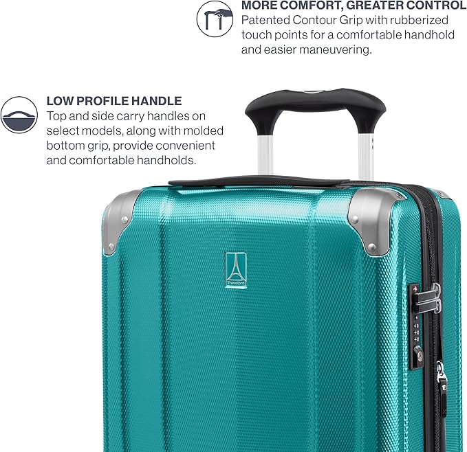 Travelpro Pathways 3 Hardside Expandable Luggage, 8 Spinner Wheels, Lightweight Hard Shell Suitcase, Checked Large 28 Inch, Kayak Teal