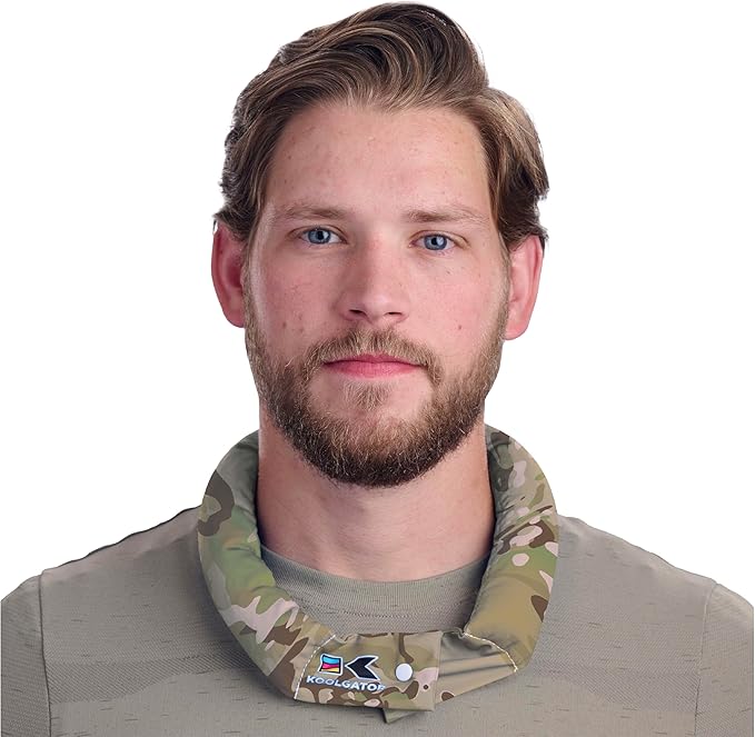KOOLGATOR Evaporative Cooling Neck Wrap – Reusable Neck Cooler with Long Lasting Relief During Hot Weather Activities, Sports, & Outdoor Work, Scorpion/OCP Camo, 1 Pack