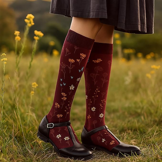 Dr. Motion Compression Knee High Socks for Women - 4 Pairs Pack